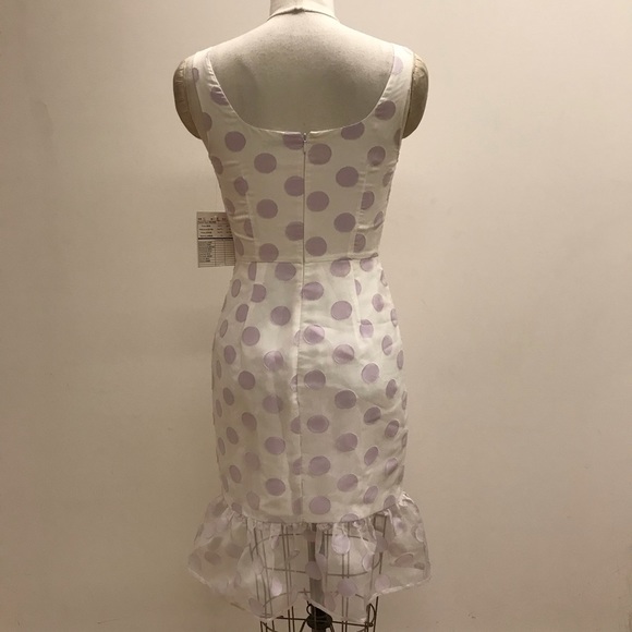 ModCloth White/Purple Organza Dress w Flounce - Picture 8 of 9